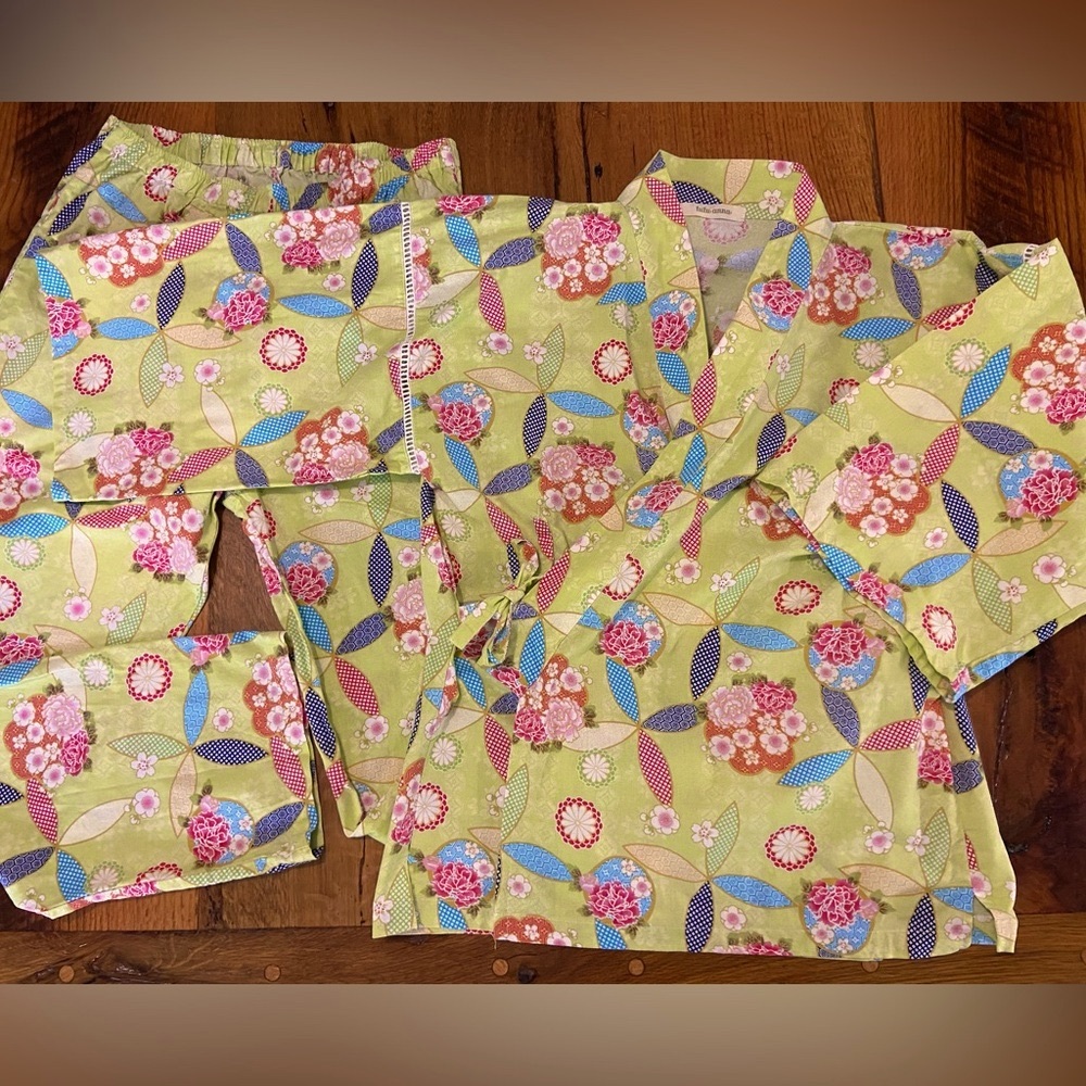 tutu anna 100% Cotton Two Piece Pajama Set with Cutest Details & Pattern, Sz Med